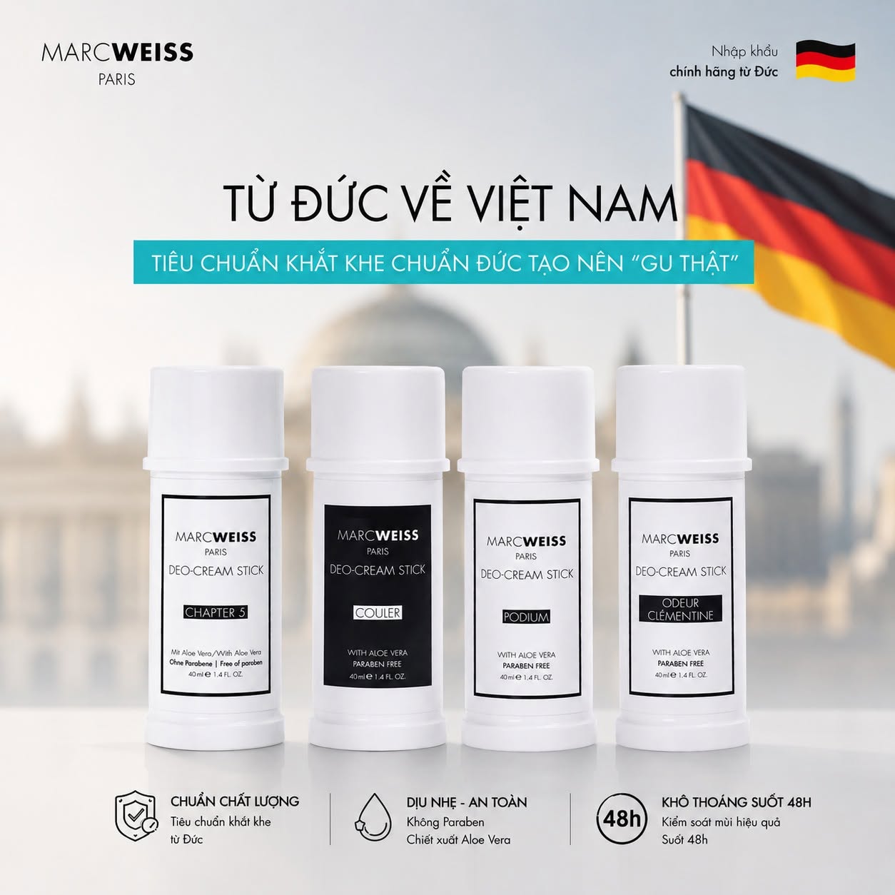 Lăn khử mùi DEO MarcWeiss Đức: Chọn mùi nào phù hợp?